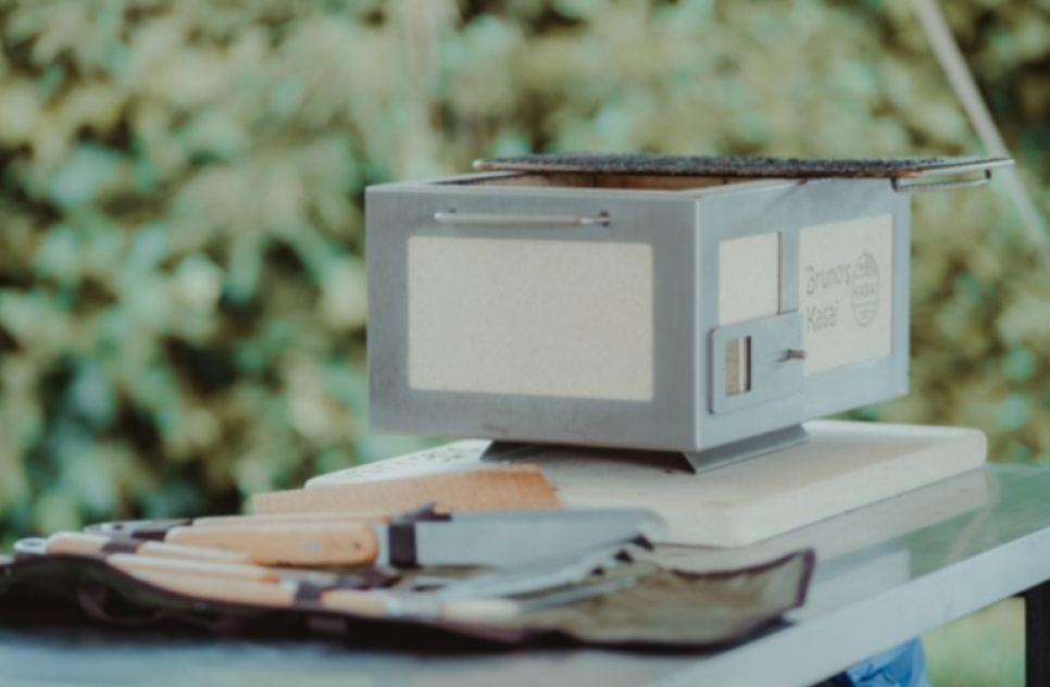 Bordgrill/konrogrill med ramme i rustfritt stål, Little 40 x 26 cm - Kasai