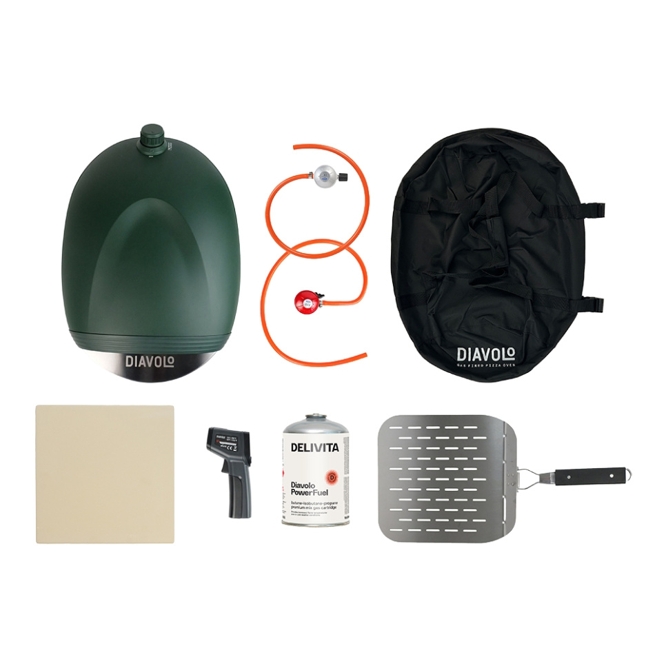Pizzaovn Diavolo, Gassfyrt, Grønn - Delivita Pizzaovn Diavolo, Gassfyrt, Grønn - Delivita
