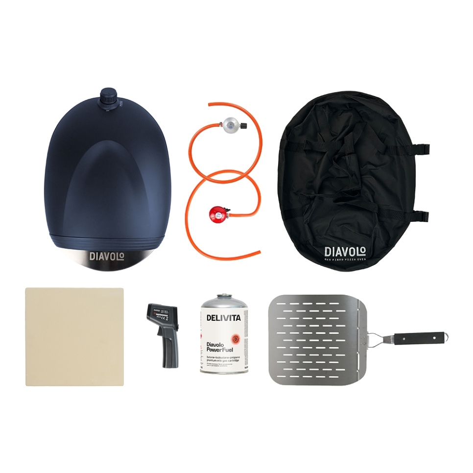 Pizzaovn Diavolo, Gassfyrt, Blå - Delivita Pizzaovn Diavolo, Gassfyrt, Blå - Delivita