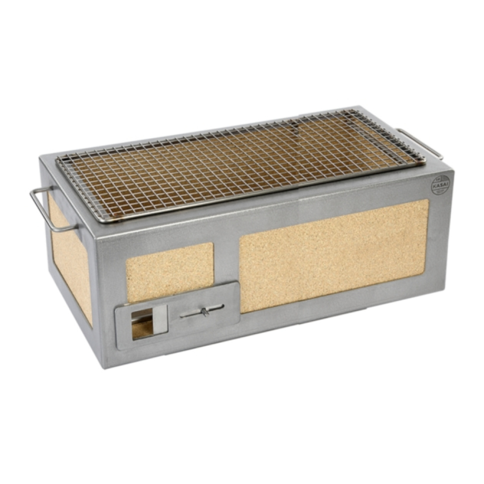 Bordgrill/konrogrill med ramme i rustfritt stål, Medium lang 54 x 26,5 cm - Kasai Bordgrill/konrogrill med ramme i rustfritt stål, Medium lang 54 x 26,5 cm - Kasai