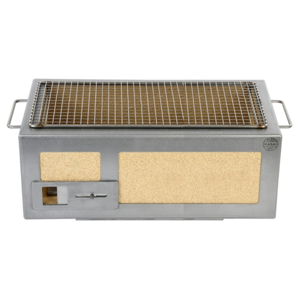 Bordgrill/konrogrill med ramme i rustfritt stål, Medium lang 54 x 26,5 cm - Kasai Bordgrill/konrogrill med ramme i rustfritt stål, Medium lang 54 x 26,5 cm - Kasai