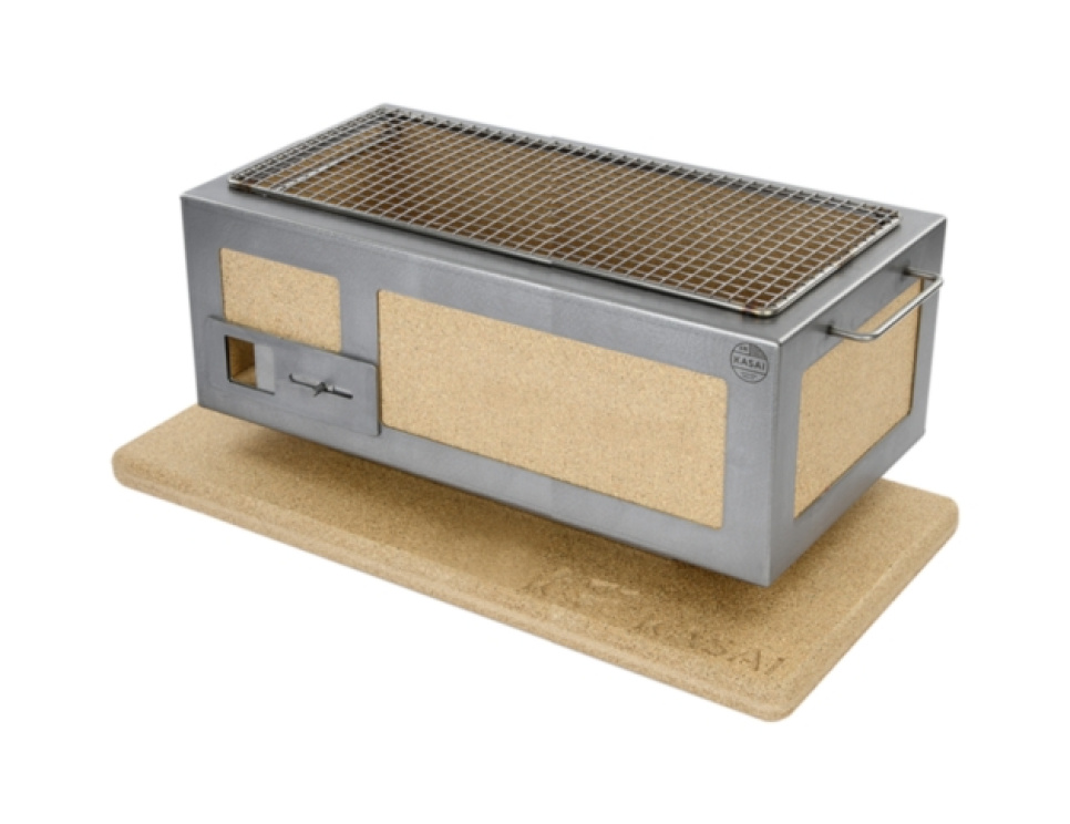 Bordgrill/konrogrill med ramme i rustfritt stål, Medium lang 54 x 26,5 cm - Kasai Bordgrill/konrogrill med ramme i rustfritt stål, Medium lang 54 x 26,5 cm - Kasai