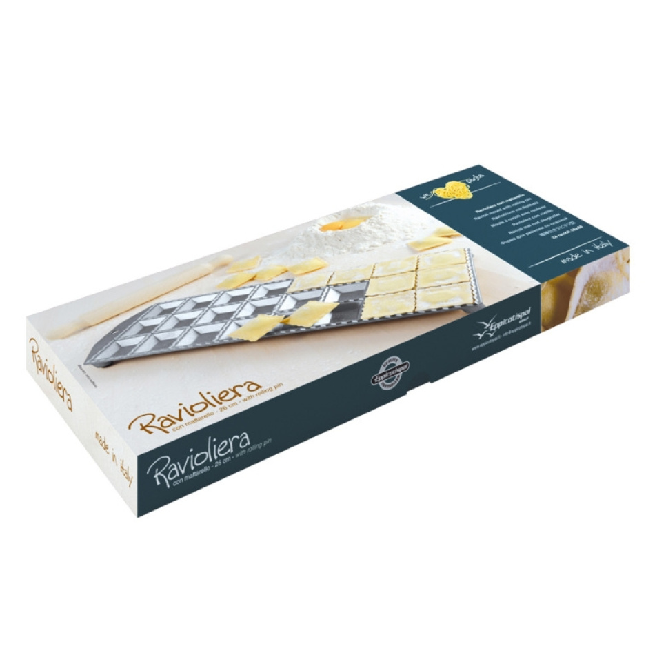 Ravioli-form med kjevle, 24 kvadratiske biter - Eppicotispai