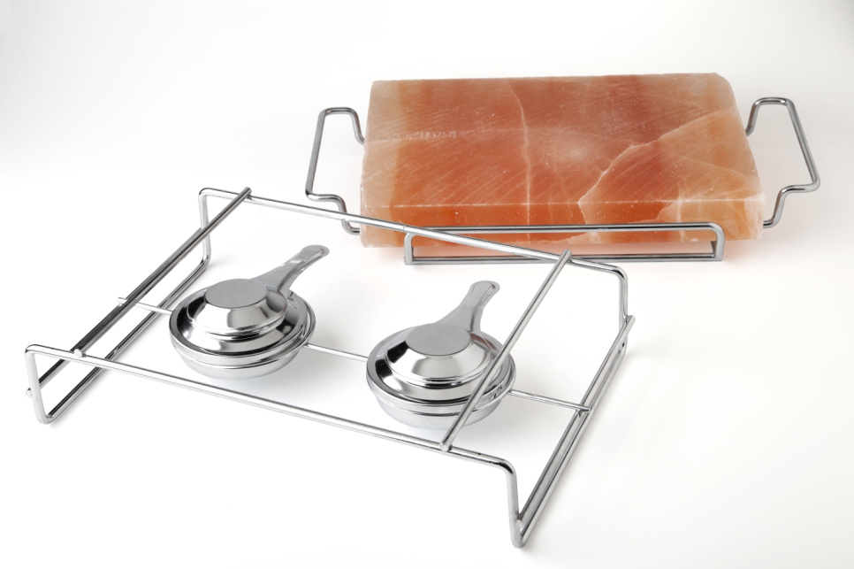 Sett med grillstein i Himalayasalt og brenner - 100% Chef Sett med grillstein i Himalayasalt og brenner - 100% Chef