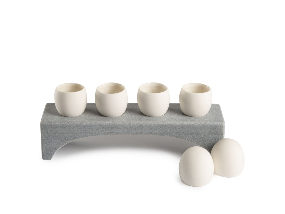 Egg i porselen til servering, hvit, 6 stk. - 100% Chef