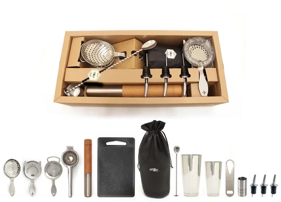 Elite Cocktail Kit, 15-delers barverktøy - Bonzer i gruppen Bar og Vin / Barutstyr / Cocktailsett hos The Kitchen Lab (1611-15738)