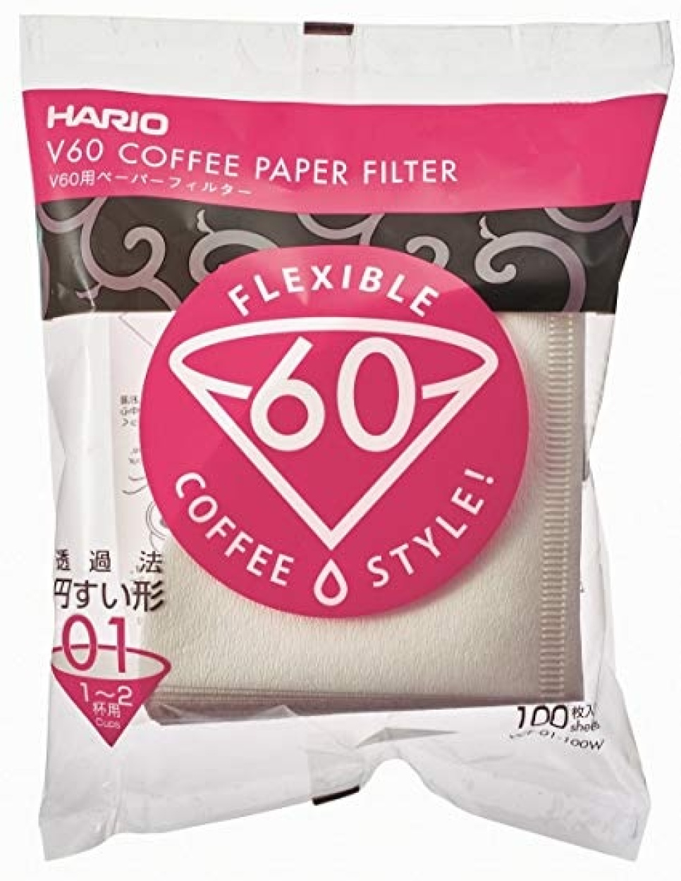 V60-filter 01 - Hario i gruppen Te og kaffe / Kaffetilbehør / Kaffefilter hos The Kitchen Lab (1636-15924)