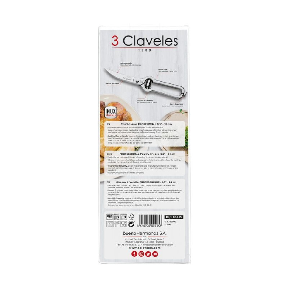 Profesjonell fjørfesaks med fjær - 3 Claveles