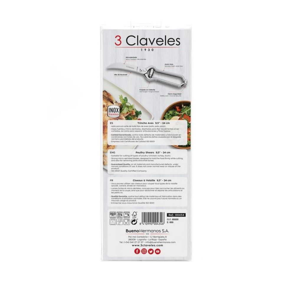 Fjørfesaks med fjær - 3 Claveles