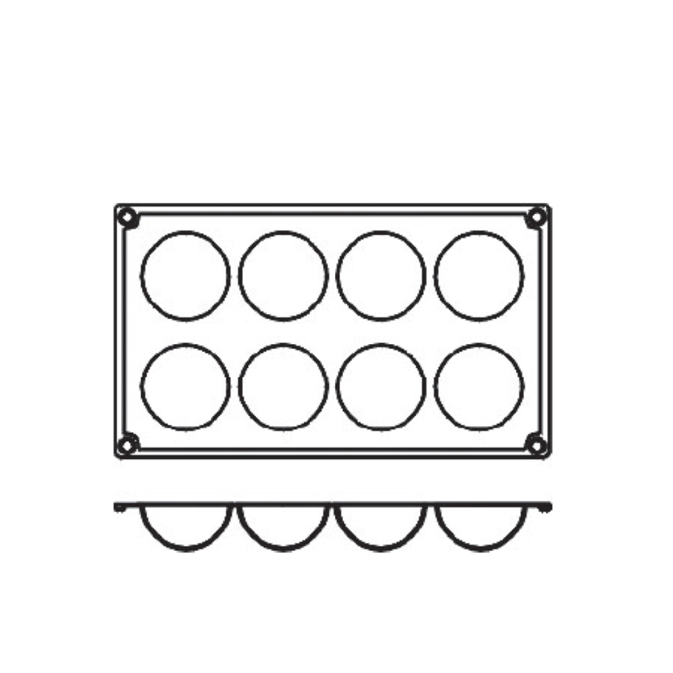 Bakeform i silikon, halvkule, 8 stk. - Pavoni Bakeform i silikon, halvkule, 8 stk. - Pavoni