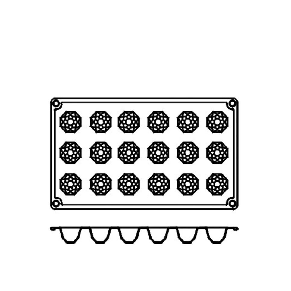 Bakeform i silikon, diamant, 18 stk. - Pavoni Bakeform i silikon, diamant, 18 stk. - Pavoni