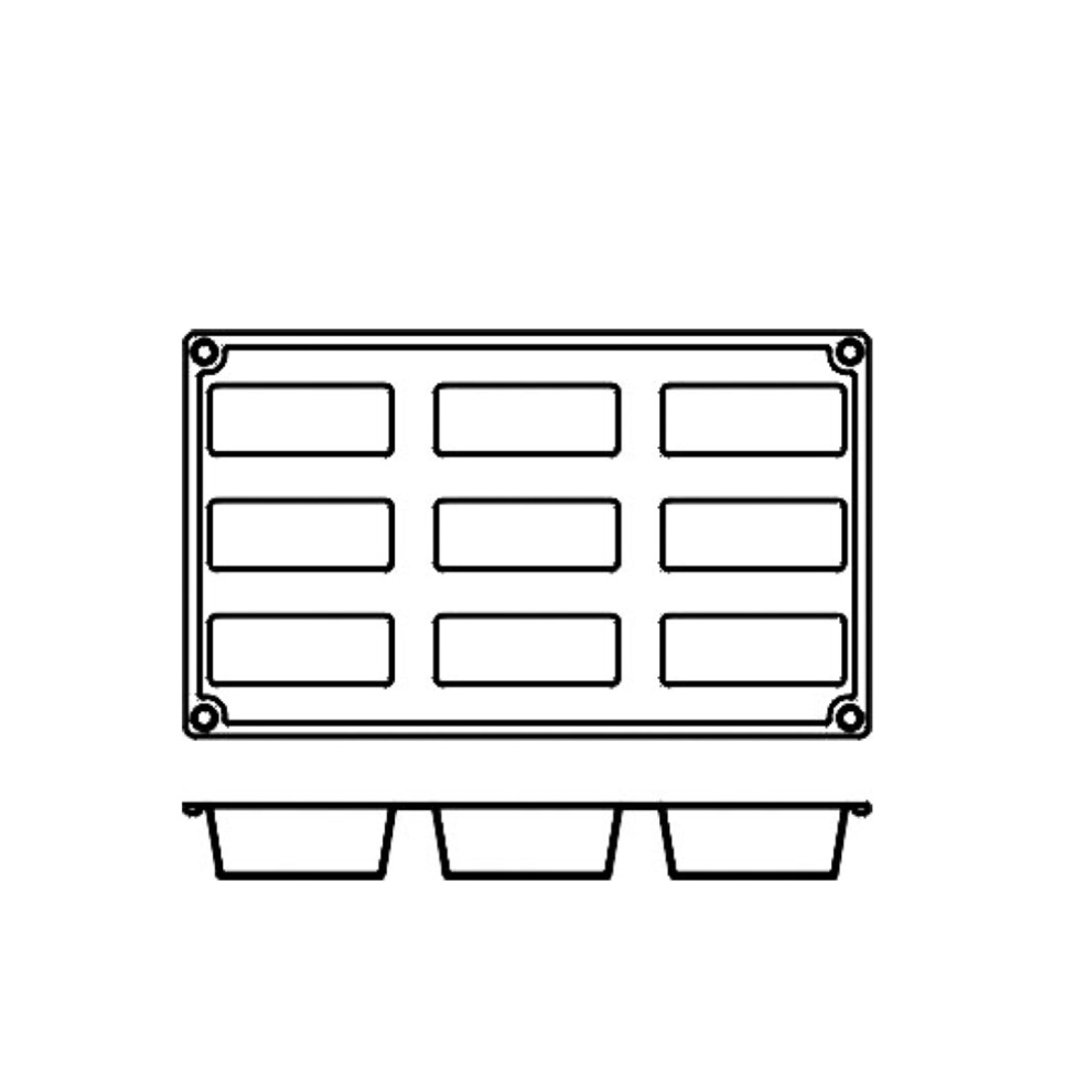 Bakeform i silikon, rektangel, 9 stk. - Pavoni Bakeform i silikon, rektangel, 9 stk. - Pavoni