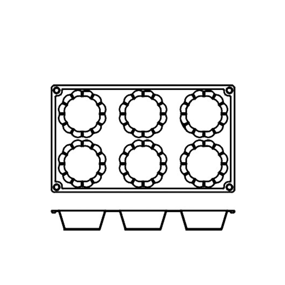 Bakeform i silikon, grunn brioche, 6 stk. – Pavoni Bakeform i silikon, grunn brioche, 6 stk. – Pavoni