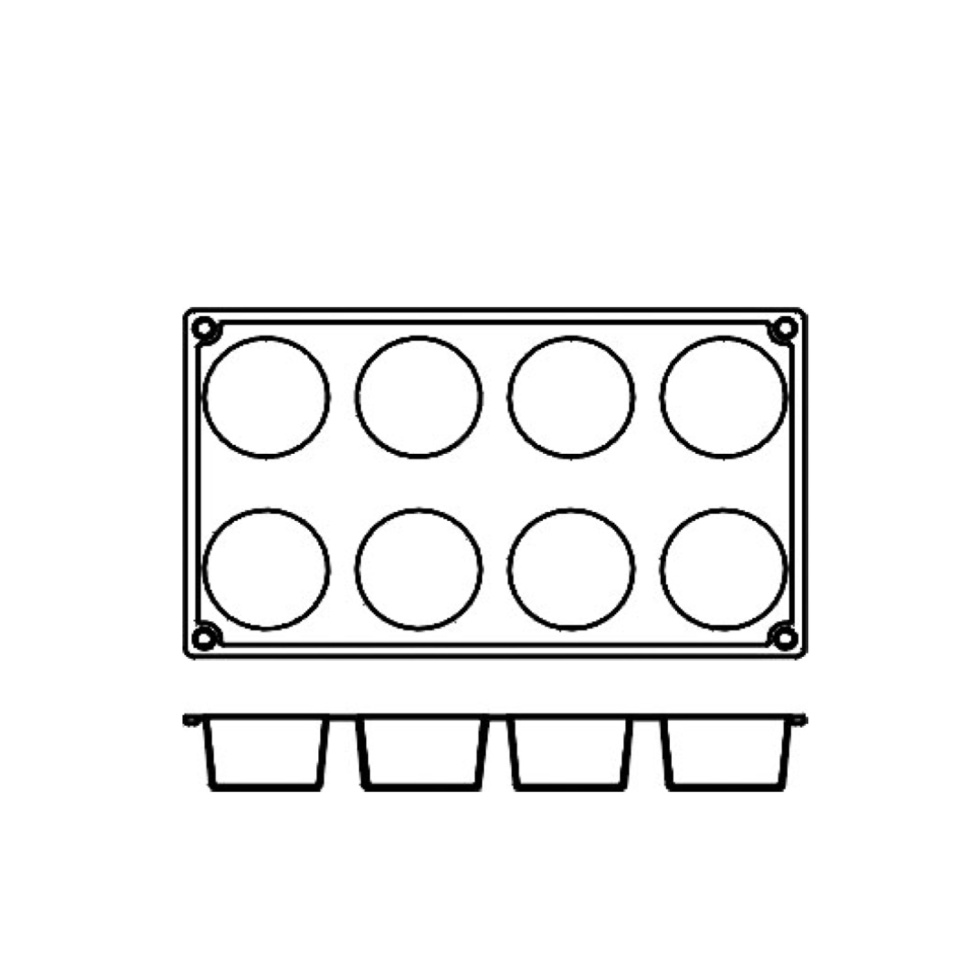 Bakeform i silikon, sylinder, 8 stk. - Pavoni Bakeform i silikon, sylinder, 8 stk. - Pavoni