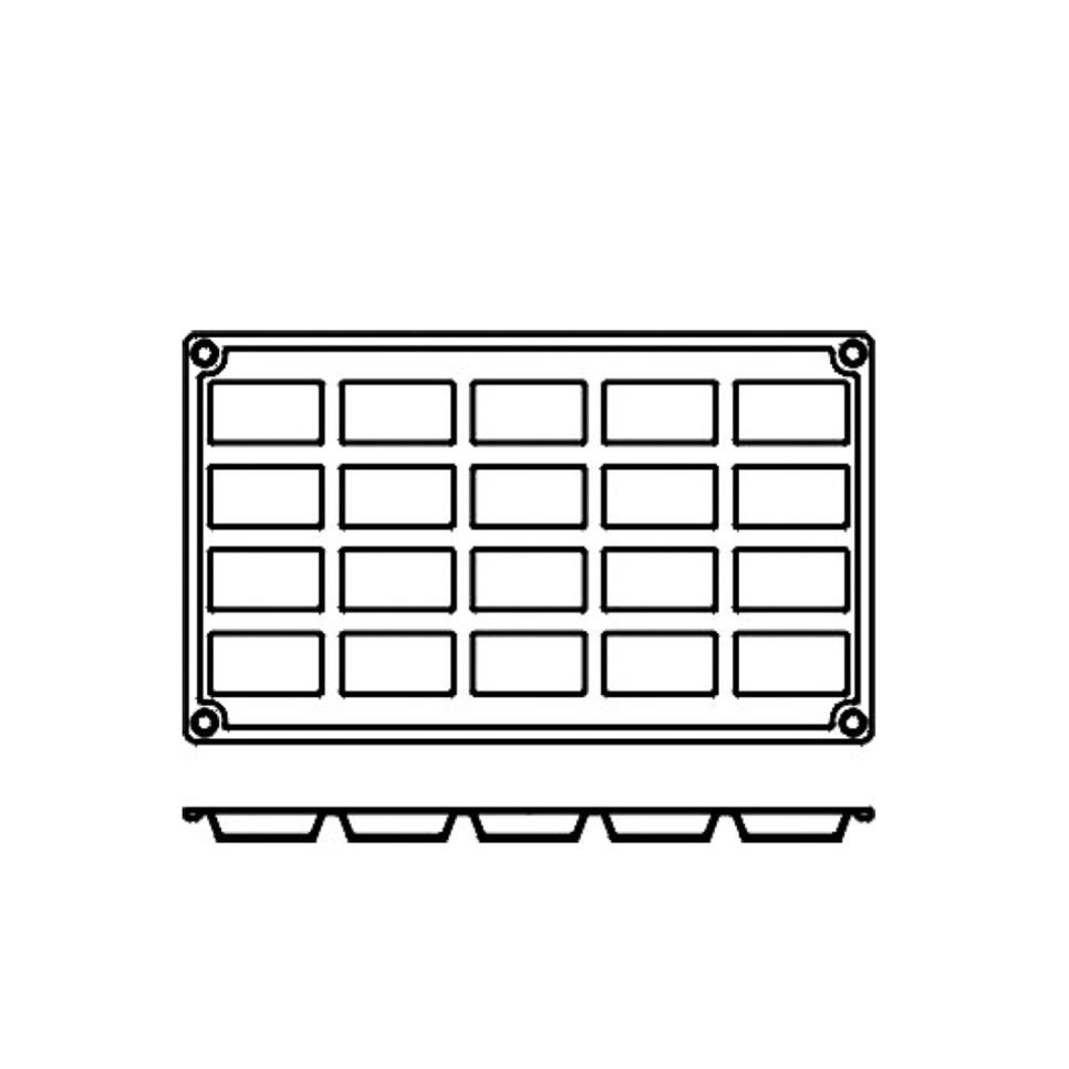 Bakeform i silikon, rektangel, 20 stk. - Pavoni Bakeform i silikon, rektangel, 20 stk. - Pavoni