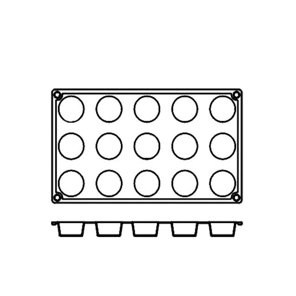 Bakeform i silikon, sylinder, 15 stk. - Pavoni Bakeform i silikon, sylinder, 15 stk. - Pavoni