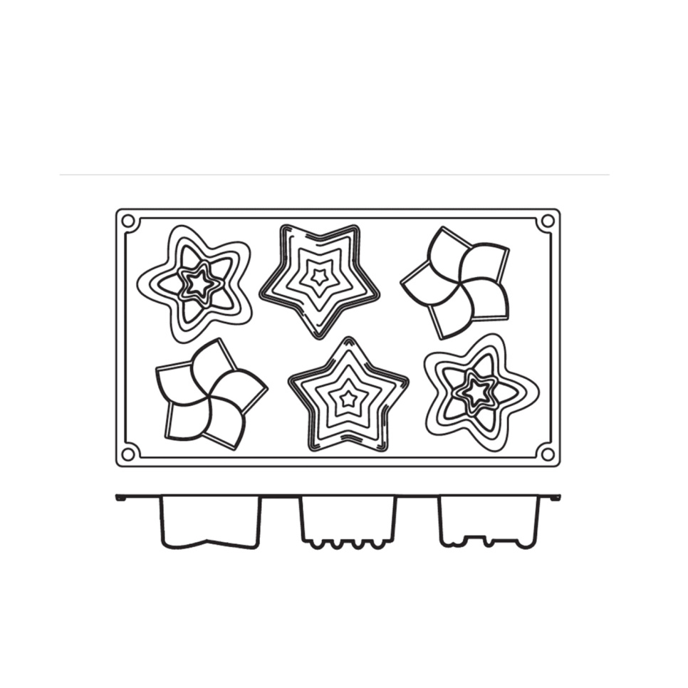 Bakeform i silikon, julestjerne, 6 stk. - Pavoni Bakeform i silikon, julestjerne, 6 stk. - Pavoni