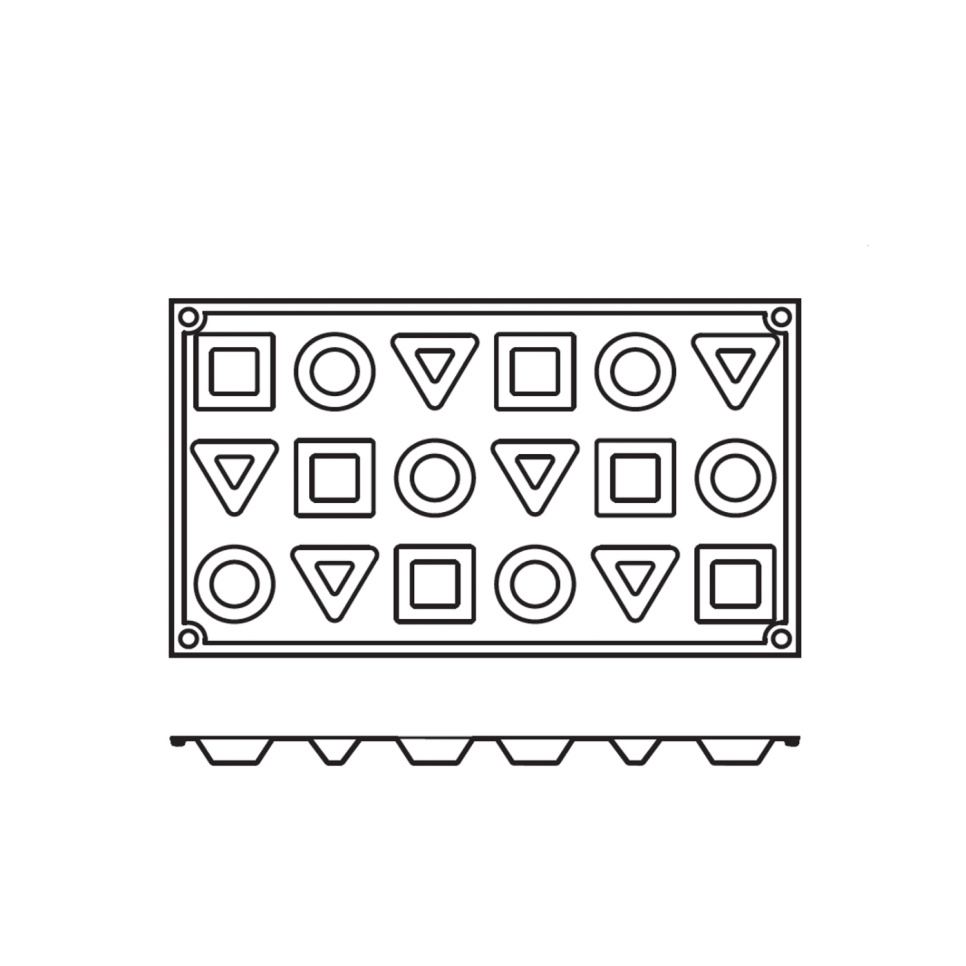 Bakeform i silikon, rund, firkantet, trekant 18 stk. - Pavoni Bakeform i silikon, rund, firkantet, trekant 18 stk. - Pavoni