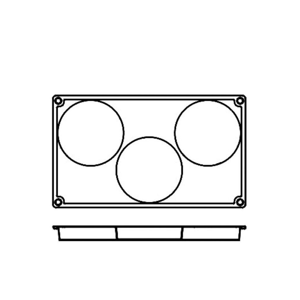 Bakeform i silikon, stor lav sylinder, 3 stk. - Pavoni Bakeform i silikon, stor lav sylinder, 3 stk. - Pavoni