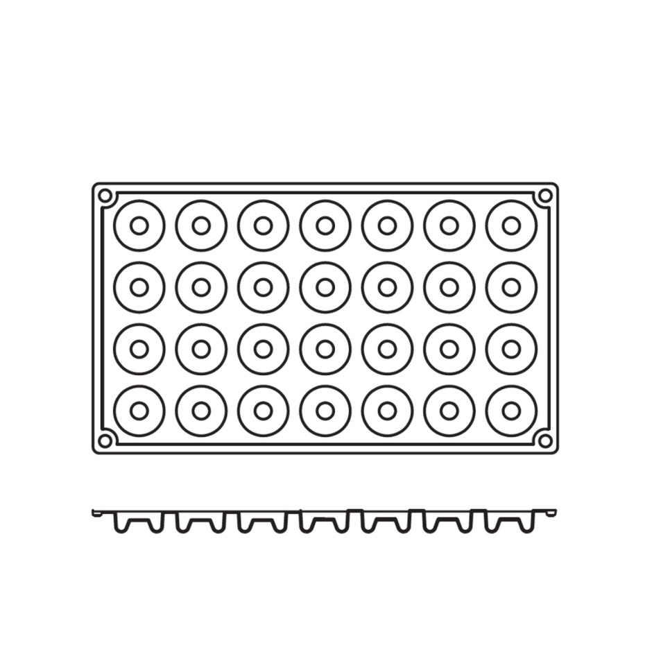 Bakeform i silikon, liten savarin, 28 stk. - Pavoni Bakeform i silikon, liten savarin, 28 stk. - Pavoni