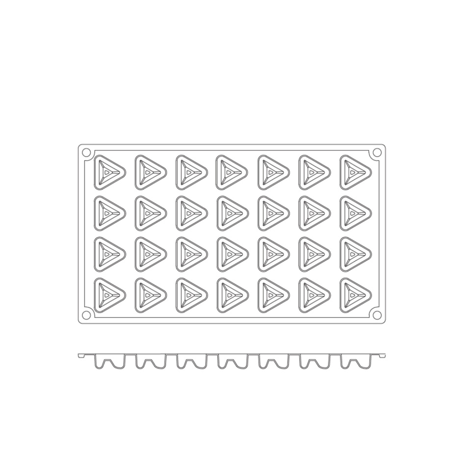 Bakeform i silikon, liten trekantet savarin, 28 stk. - Pavoni Bakeform i silikon, liten trekantet savarin, 28 stk. - Pavoni