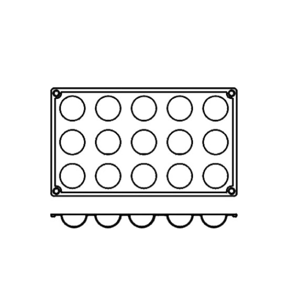 Bakeform i silikon, halvkule, 15 stk. - Pavoni Bakeform i silikon, halvkule, 15 stk. - Pavoni