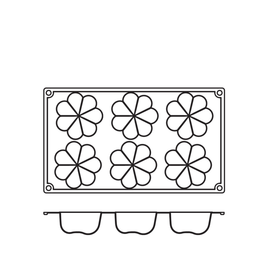 Bakeform i silikon, charlotteform, 6 stk. - Pavoni