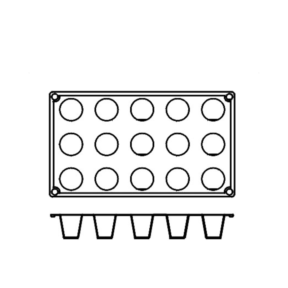 Bakeform i silikon, liten kjegle, 15 stk. - Pavoni Bakeform i silikon, liten kjegle, 15 stk. - Pavoni