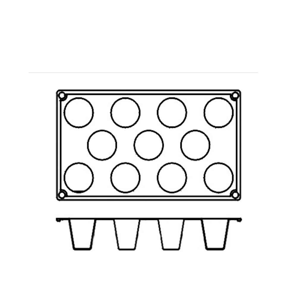 Bakeform i silikon, kjegle, 11 stk. - Pavoni