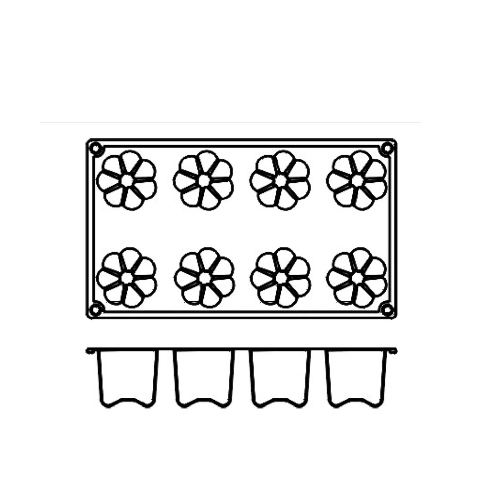 Bakeform i silikon, Bavarian, 15 stk. - Pavoni