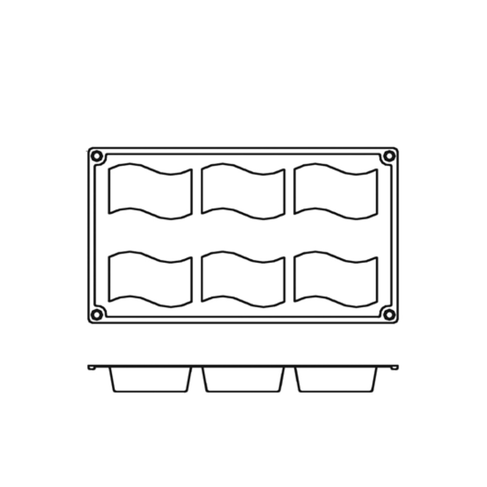 Bakeform i silikon, svaiende rektangel, 6 stk. - Pavoni Bakeform i silikon, svaiende rektangel, 6 stk. - Pavoni
