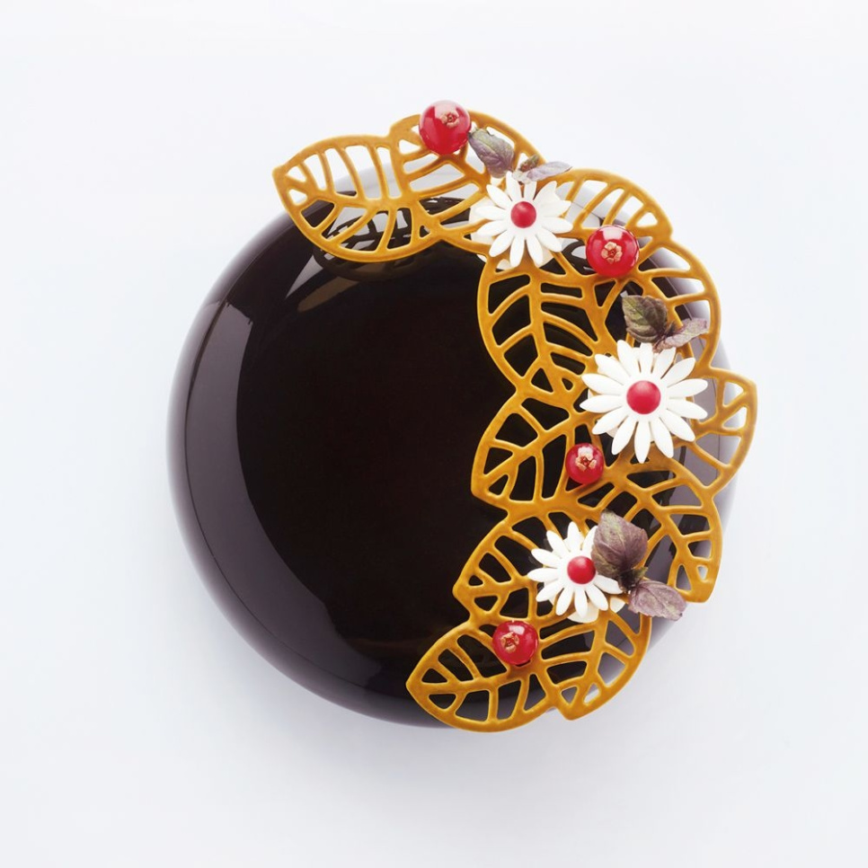 Silikonform for tuile pr001, blader i krans, pavodecor - Pavoni