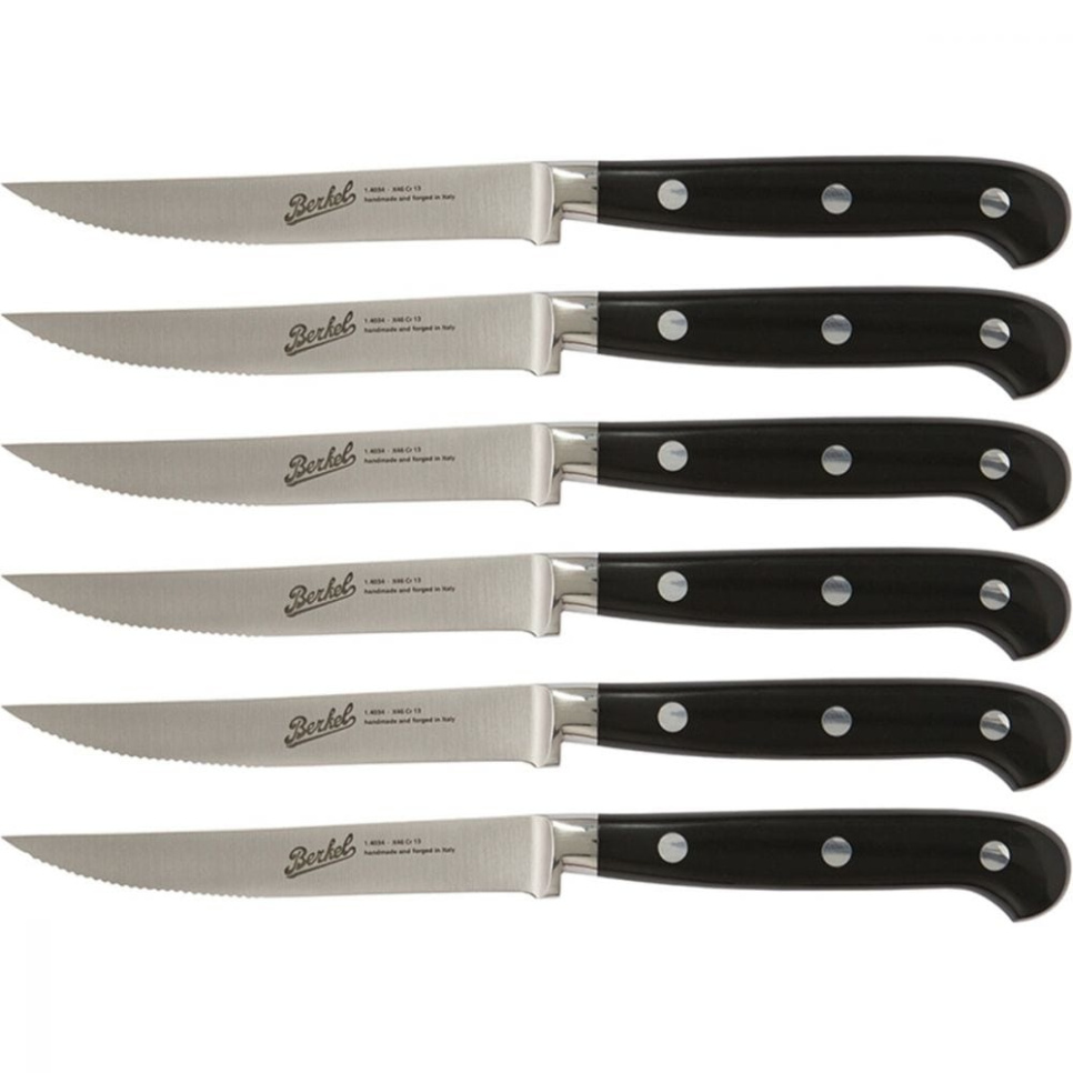 Tagget kjøttkniv, Adhoc Glossy Black, 6 stk. - Berkel i gruppen Matlaging / Kjøkkenkniver / Andre kniver hos The Kitchen Lab (1870-23981)