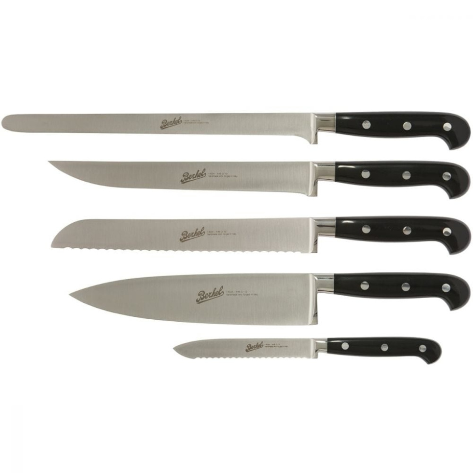 Knivsett i fem deler, Adhoc Glossy Black - Berkel i gruppen Matlaging / Kjøkkenkniver / Knivsett hos The Kitchen Lab (1870-23982)