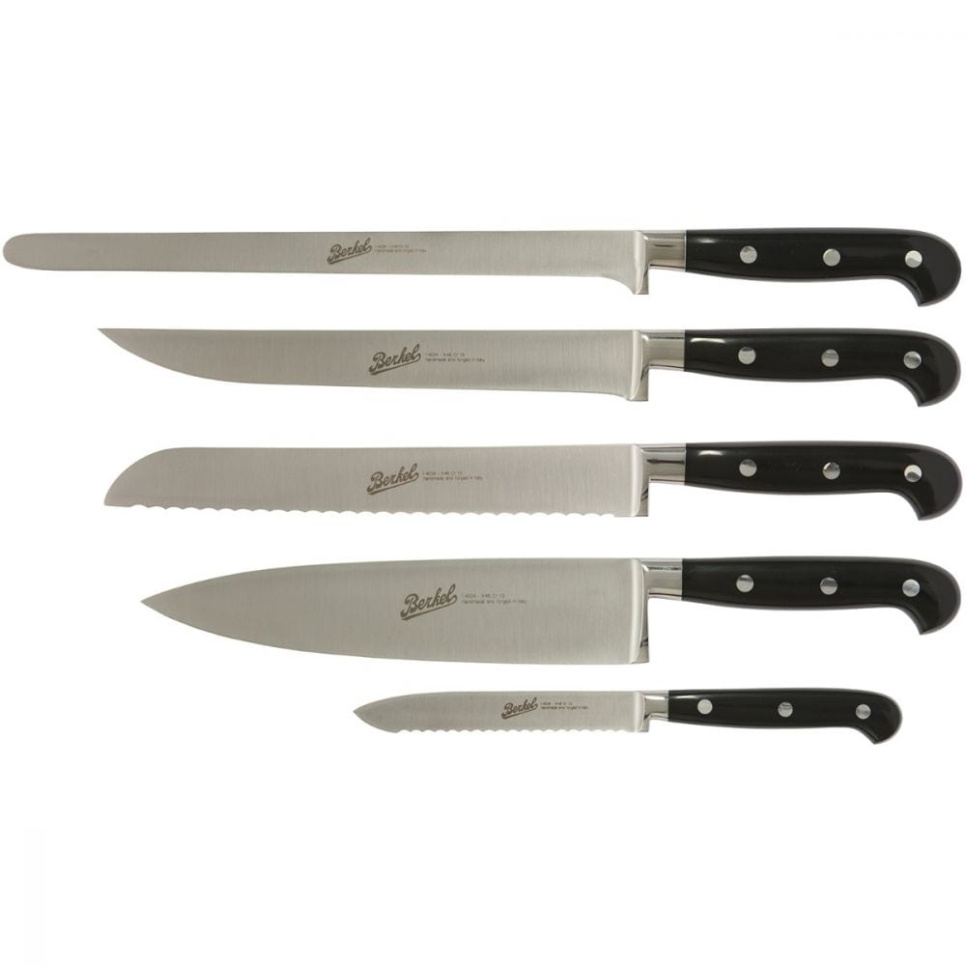 Knivsett i fem deler, Adhoc Glossy Black - Berkel i gruppen Matlaging / Kjøkkenkniver / Knivsett hos The Kitchen Lab (1870-23982)
