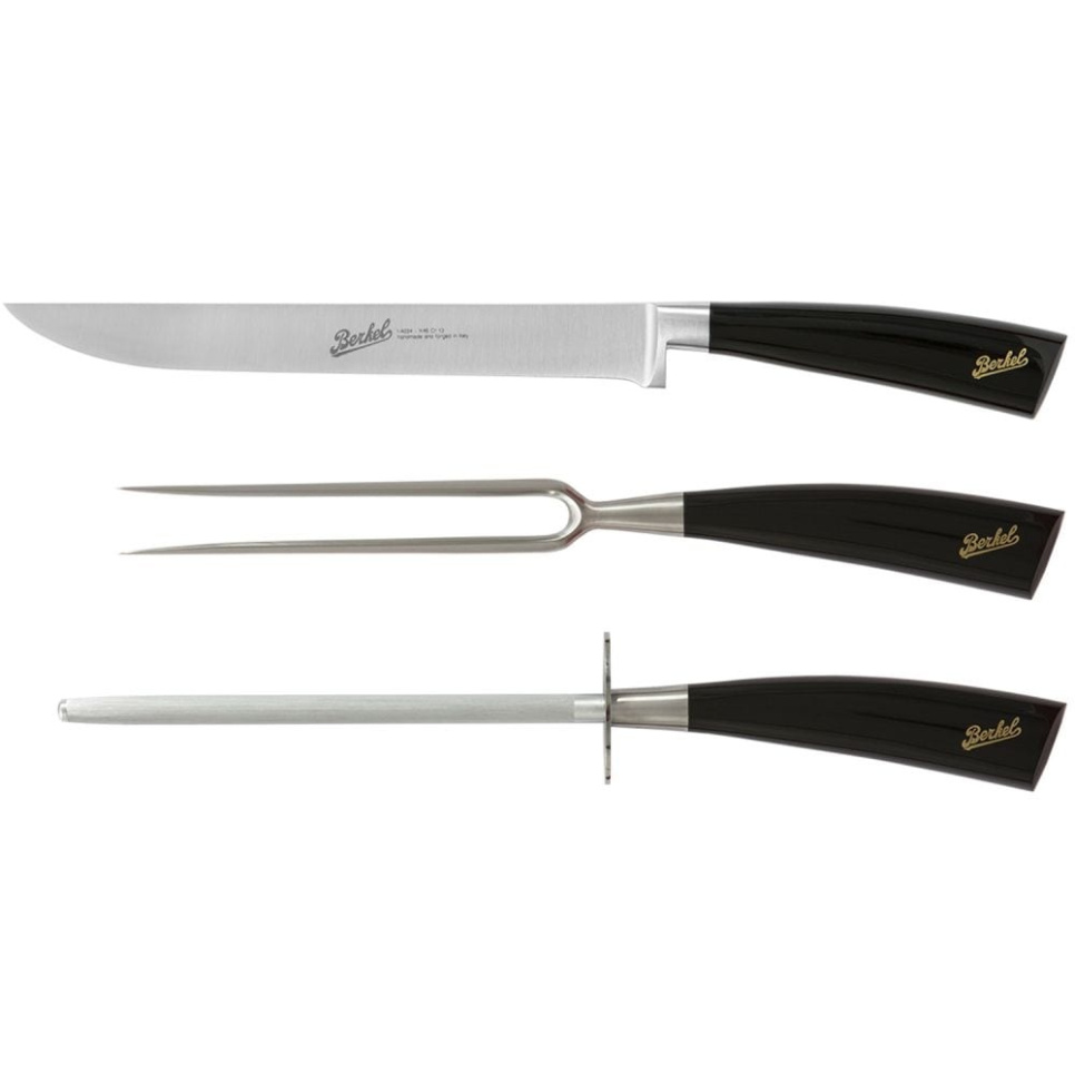 Stekesett i tre deler, Elegance Glossy Black - Berkel i gruppen Matlaging / Kjøkkenkniver / Knivsett hos The Kitchen Lab (1870-23984)