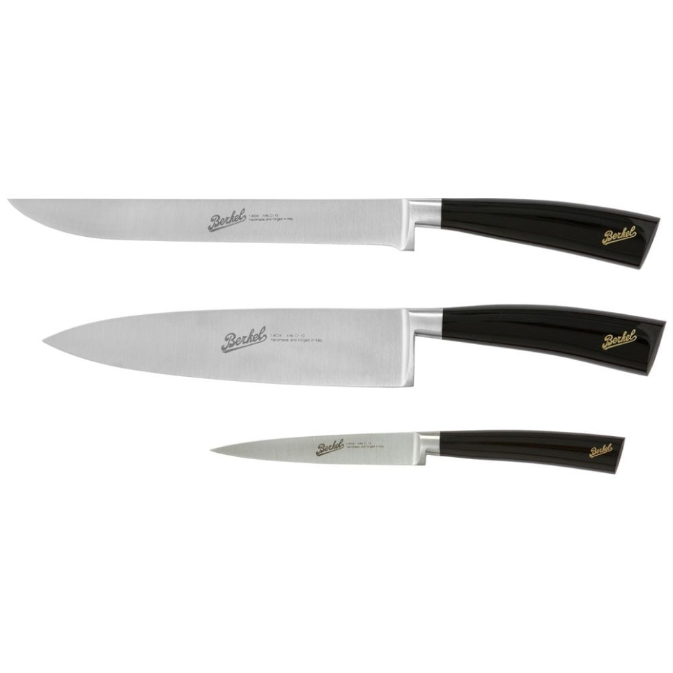 Knivsett i tre deler, Elegance Glossy Black - Berkel i gruppen Matlaging / Kjøkkenkniver / Knivsett hos The Kitchen Lab (1870-23985)