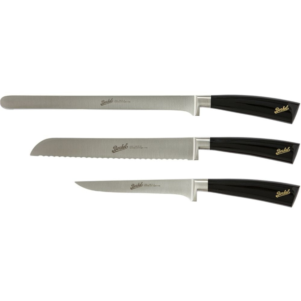 Skinkenett i tre deler, Elegance Glossy Black - Berkel i gruppen Matlaging / Kjøkkenkniver / Knivsett hos The Kitchen Lab (1870-23987)