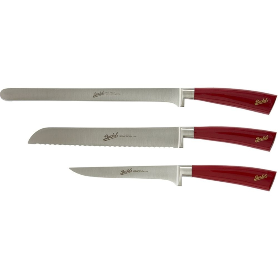 Skinkesett i tre deler, Elegance Red - Berkel i gruppen Matlaging / Kjøkkenkniver / Knivsett hos The Kitchen Lab (1870-23992)