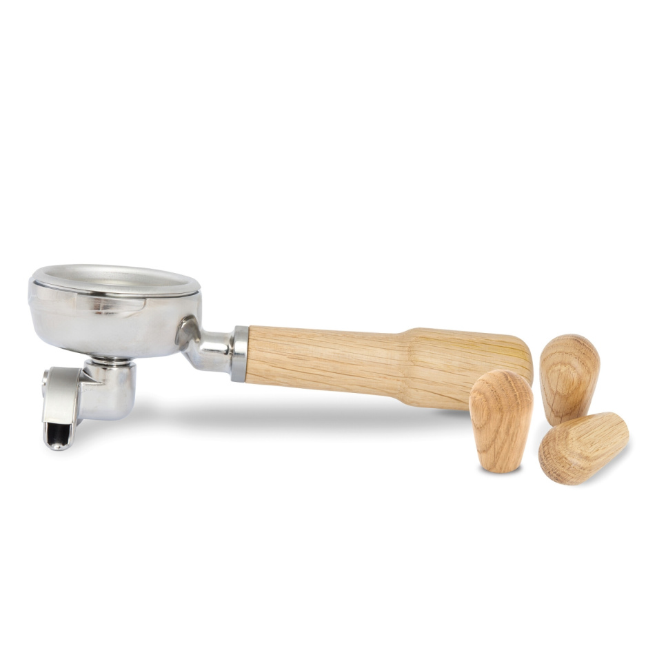Sett med portafilter og knotter til Cellini Evoluzione, eik - La Pavoni i gruppen Te og kaffe / Kaffetilbehør / Annet tilbehør hos The Kitchen Lab (1984-31485)