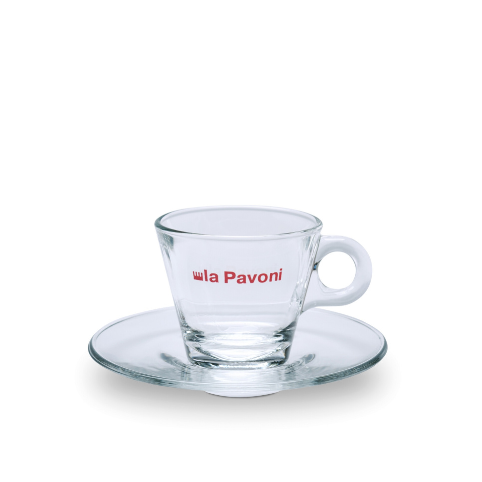 Espressokopper i glass med underkop, 6-pakning - La Pavoni i gruppen Te og kaffe / Kaffetilbehør / Kaffekopper hos The Kitchen Lab (1984-31487)