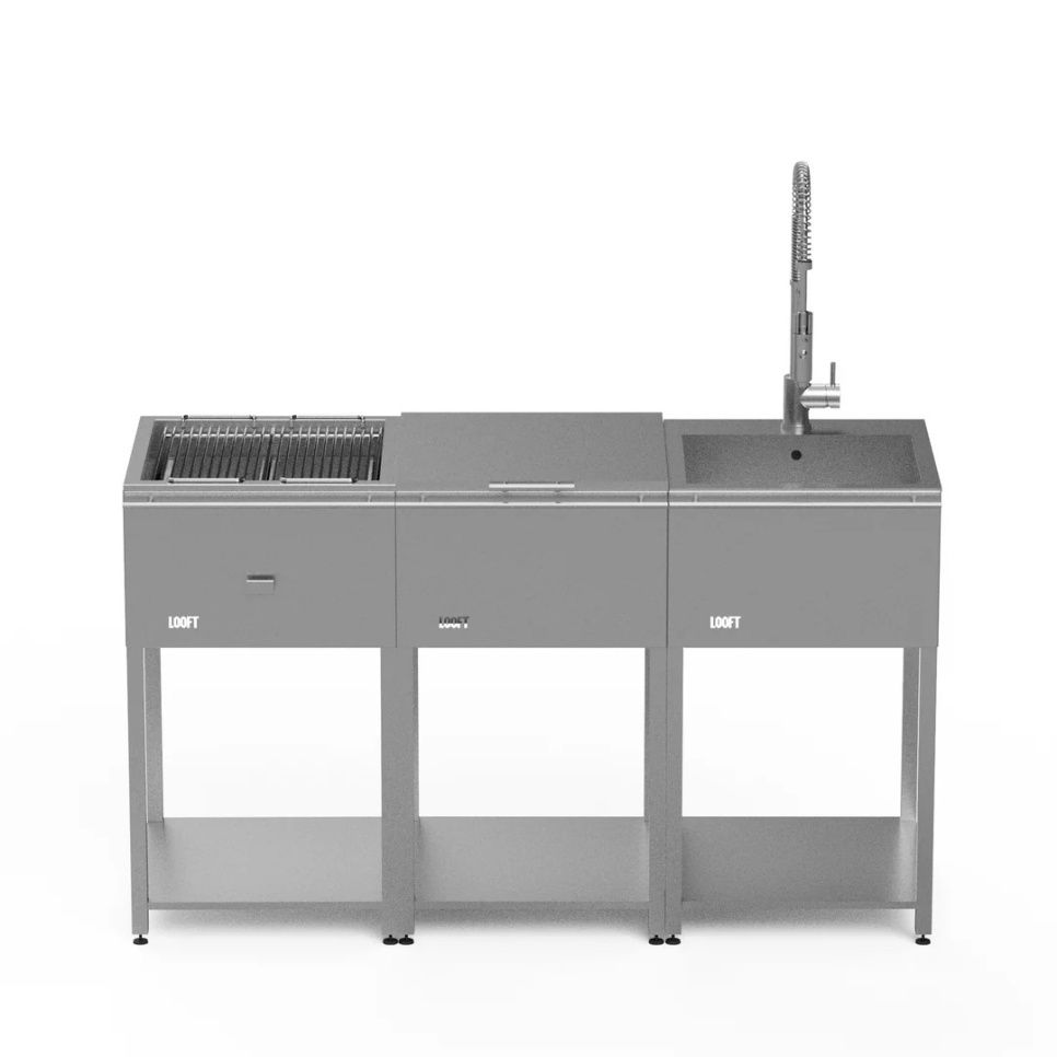 Utekjøkken, komplett med kullgrill, arbeidsbenk og vask – Looft i gruppen Grill, Komfyrer & Ovner / Grill / Utekjøkken hos The Kitchen Lab (1990-31627)