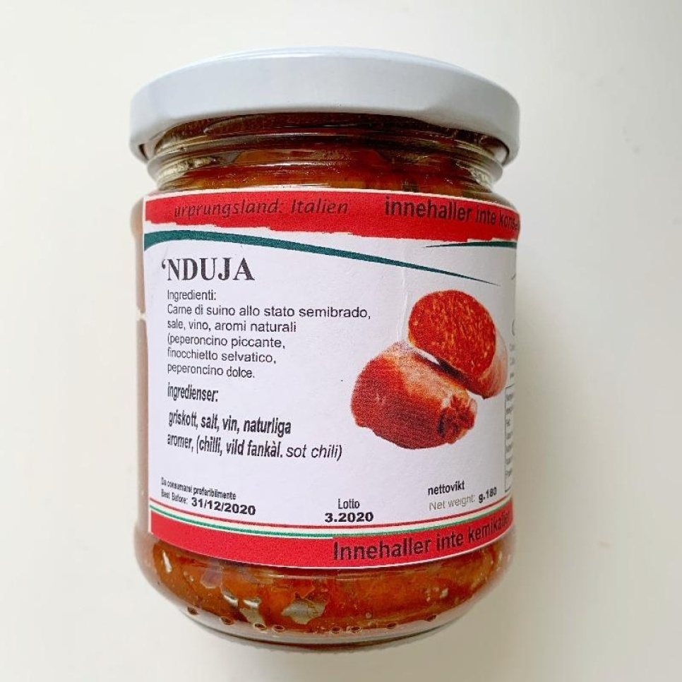 Nduja fra frittgående griser, 180gr - Fattoria de Lillas i gruppen Matlaging / Kolonial hos The Kitchen Lab (2022-25691)