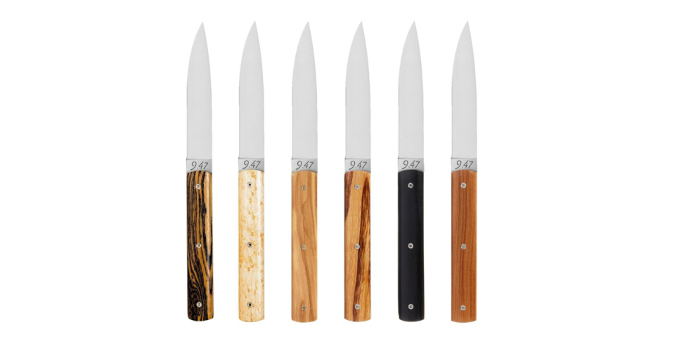 Steak knife 9.47, mixed wood, 6-pack - Perceval i gruppen Borddekking / Bestikk / Kniver hos The Kitchen Lab (2175-33058)