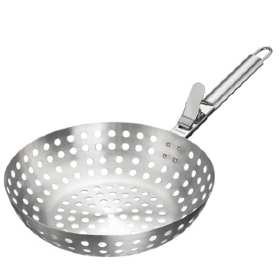Perforert grillkurv i rustfritt stål med avtakbart håndtak, 28 cm - Westmark i gruppen Grill, Komfyrer & Ovner / Tilbehør til grill / Grillrist hos The Kitchen Lab (2190-32122)