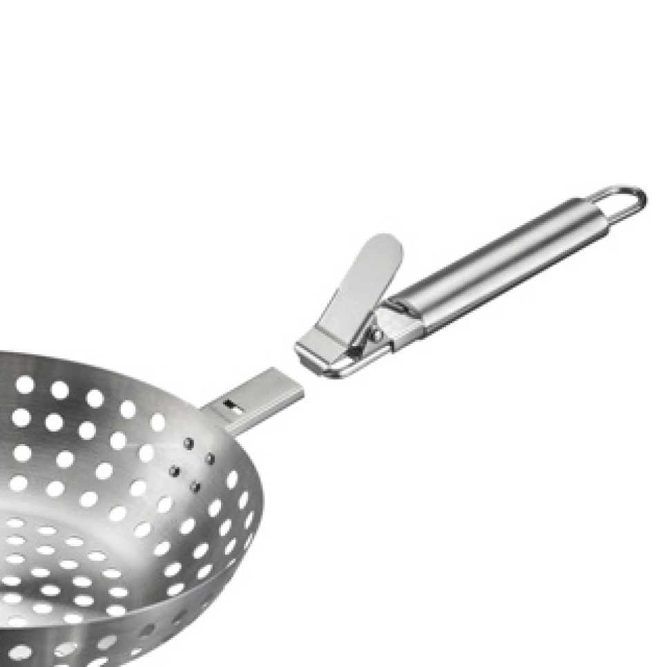 Perforert grillkurv i rustfritt stål med avtakbart håndtak, 28 cm - Westmark Perforert grillkurv i rustfritt stål med avtakbart håndtak, 28 cm - Westmark