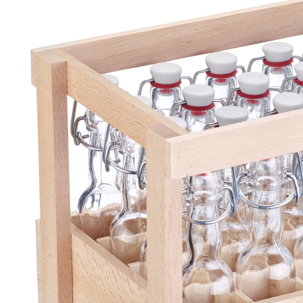 Glassflaske med svingkork med treboks, 40 ml, 24-pk - Westmark Glassflaske med svingkork med treboks, 40 ml, 24-pk - Westmark