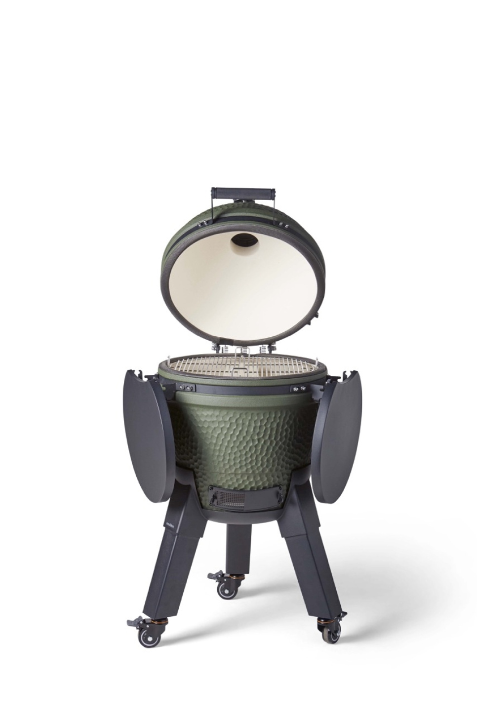 Kamado-grill inkludert benbrakett, svarte ben med hjul og sidebord - Moddern