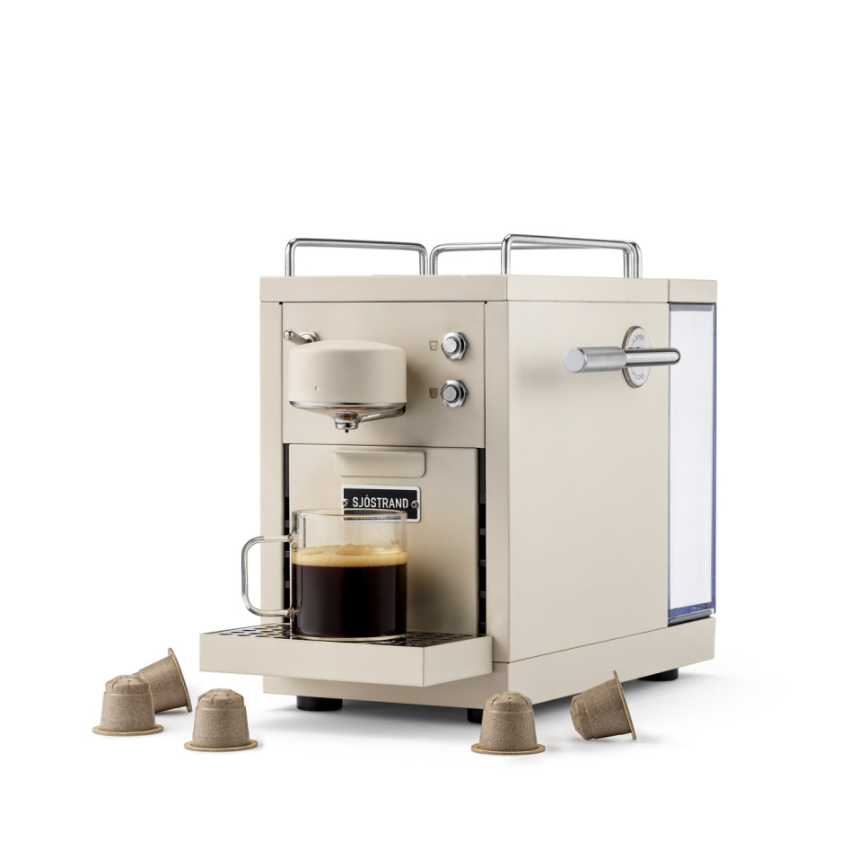 Kapselmaskin, The Original Espresso Capsule Machine, Beige - Sjöstrand i gruppen Te og kaffe / Brygg kaffe / Kaffetrakter hos The Kitchen Lab (2237-31694)