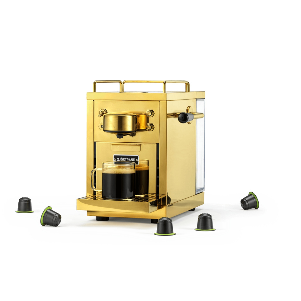 Kapselmaskin, Den originale espressokapselmaskinen, messing - Sjöstrand i gruppen Te og kaffe / Brygg kaffe / Kaffetrakter hos The Kitchen Lab (2237-31695)